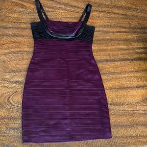 BCBGMAXAZRIA purple and black size 08 bandage dress